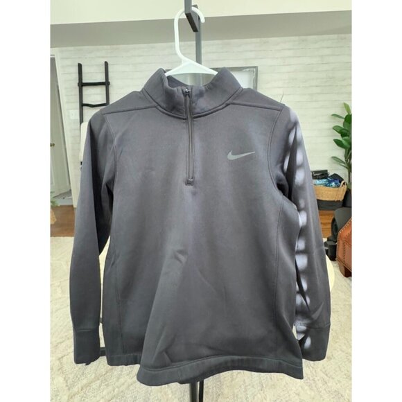 Nike Black 1/4 Zip Pullover Fleece Lined Golf SweatShirt Mens Size Large - Picture 1 of 7